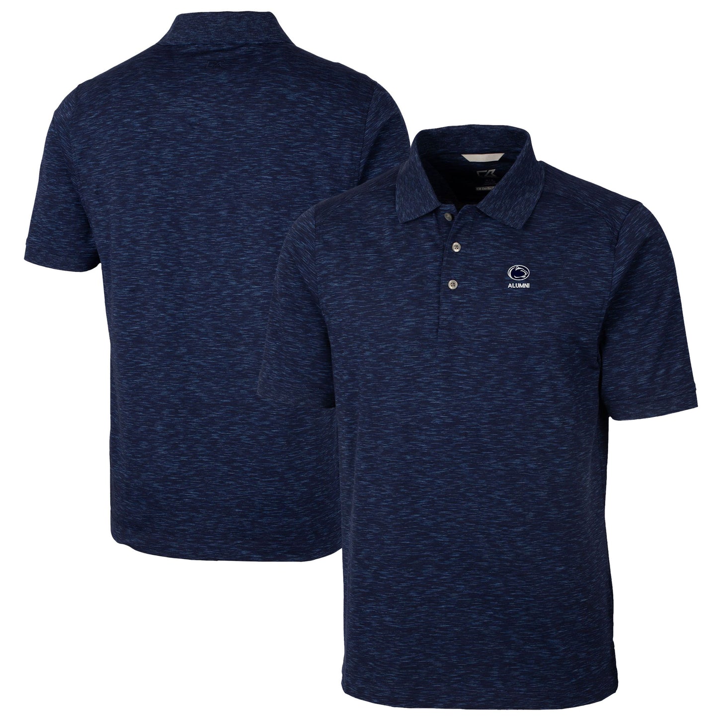 Men's Cutter & Buck  Navy Penn State Nittany Lions Alumni Logo Advantage Space Dye Tri-Blend DryTec Polo