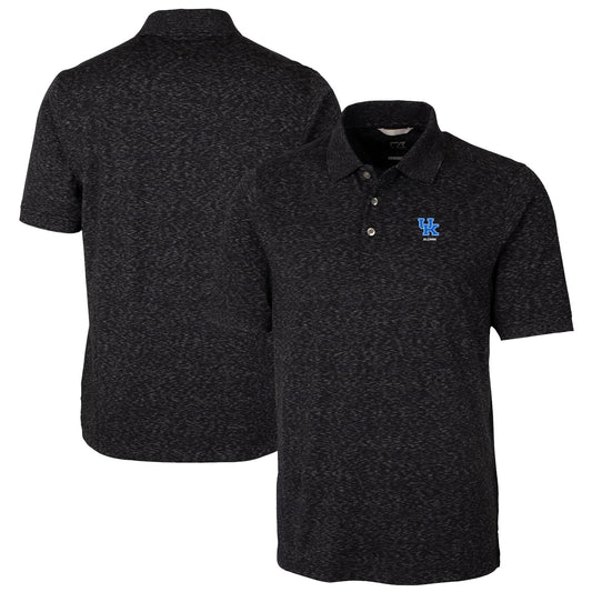 Men's Cutter & Buck  Black Kentucky Wildcats Alumni Logo Advantage Space Dye Tri-Blend DryTec Polo