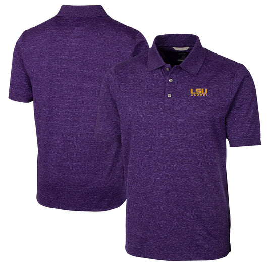 Men's Cutter & Buck  Purple LSU Tigers Alumni Logo Advantage Space Dye Tri-Blend DryTec Polo