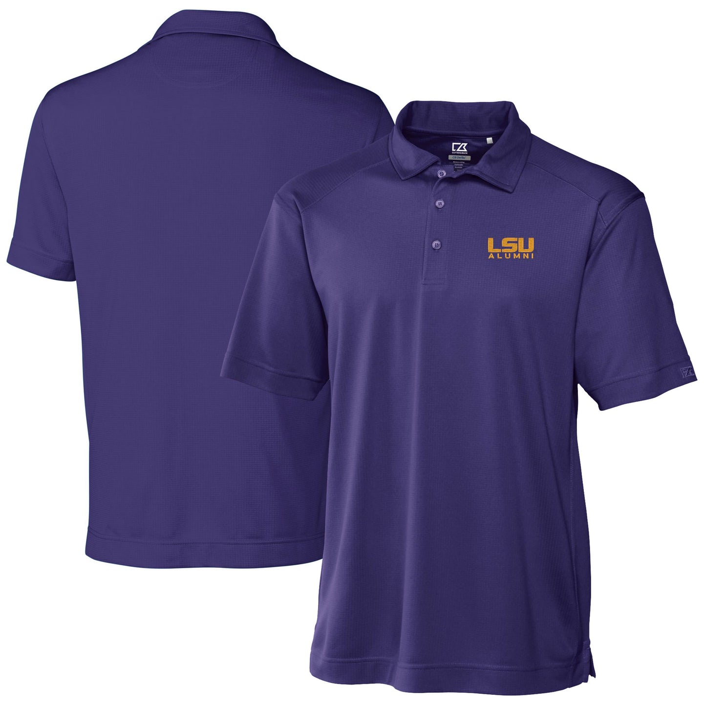 Men's Cutter & Buck  Purple LSU Tigers Alumni Logo DryTec Genre Textured Solid Polo