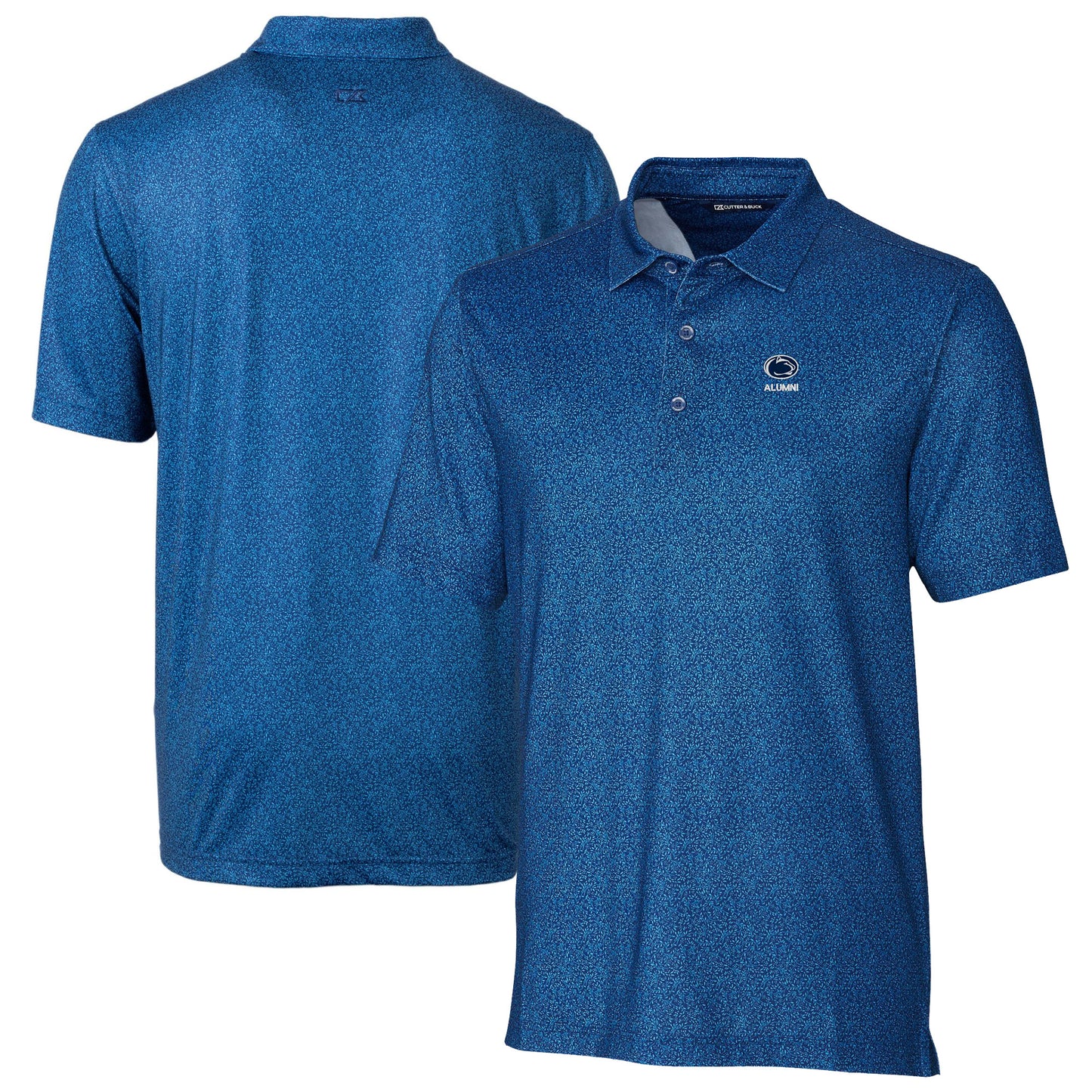 Men's Cutter & Buck  Navy Penn State Nittany Lions Alumni Logo Pike Micro Floral Print Stretch Polo