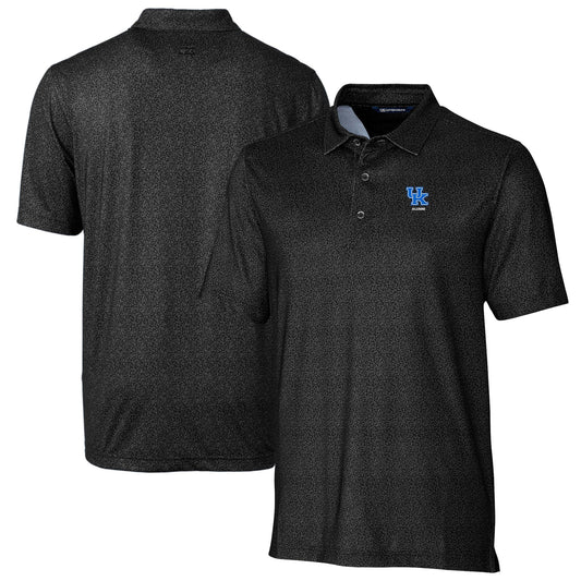 Men's Cutter & Buck  Black Kentucky Wildcats Alumni Logo Pike Micro Floral Print Stretch Polo