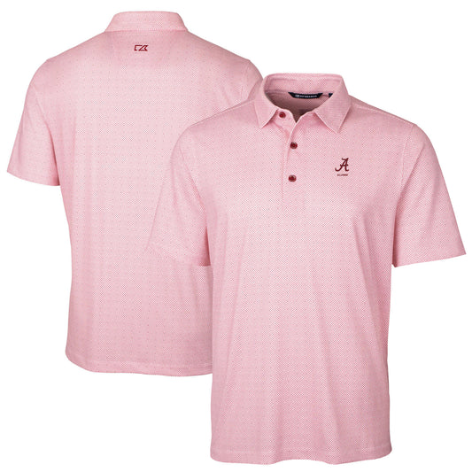 Men's Cutter & Buck  Crimson Alabama Crimson Tide Alumni Logo Double Dot Print Stretch Polo