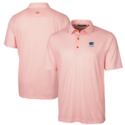 Men's Cutter & Buck  Orange Florida Gators Alumni Logo Double Dot Print Stretch Polo