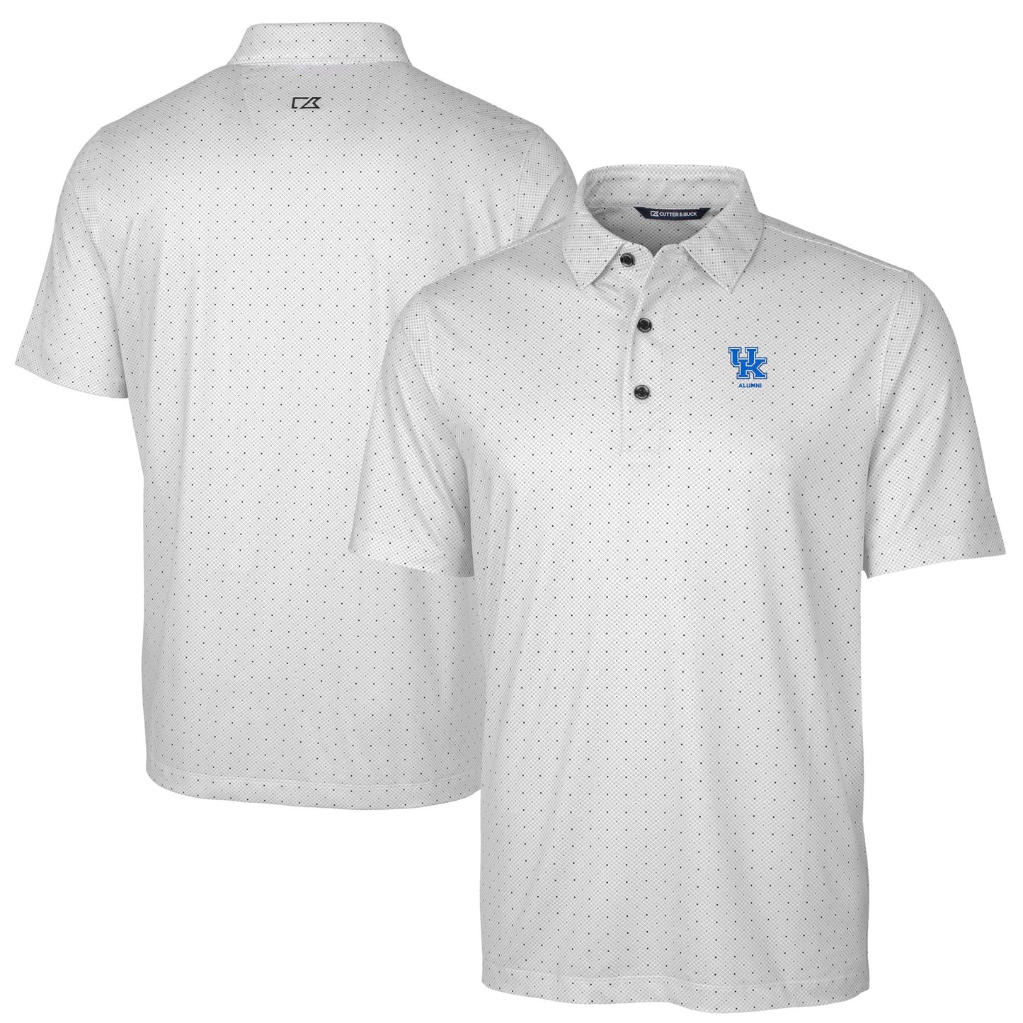 Men's Cutter & Buck  Charcoal Kentucky Wildcats Alumni Logo Double Dot Print Stretch Polo