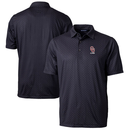 Men's Cutter & Buck  Black Oklahoma Sooners Alumni Logo Double Dot Print Stretch Polo