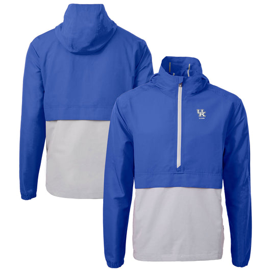 Men's Cutter & Buck  Royal Kentucky Wildcats Alumni Logo Charter Eco Knit Recycled Anorak Half-Zip Jacket