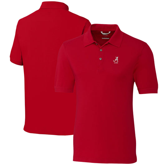 Men's Cutter & Buck  Crimson Alabama Crimson Tide Alumni Logo Advantage Tri-Blend Pique Polo