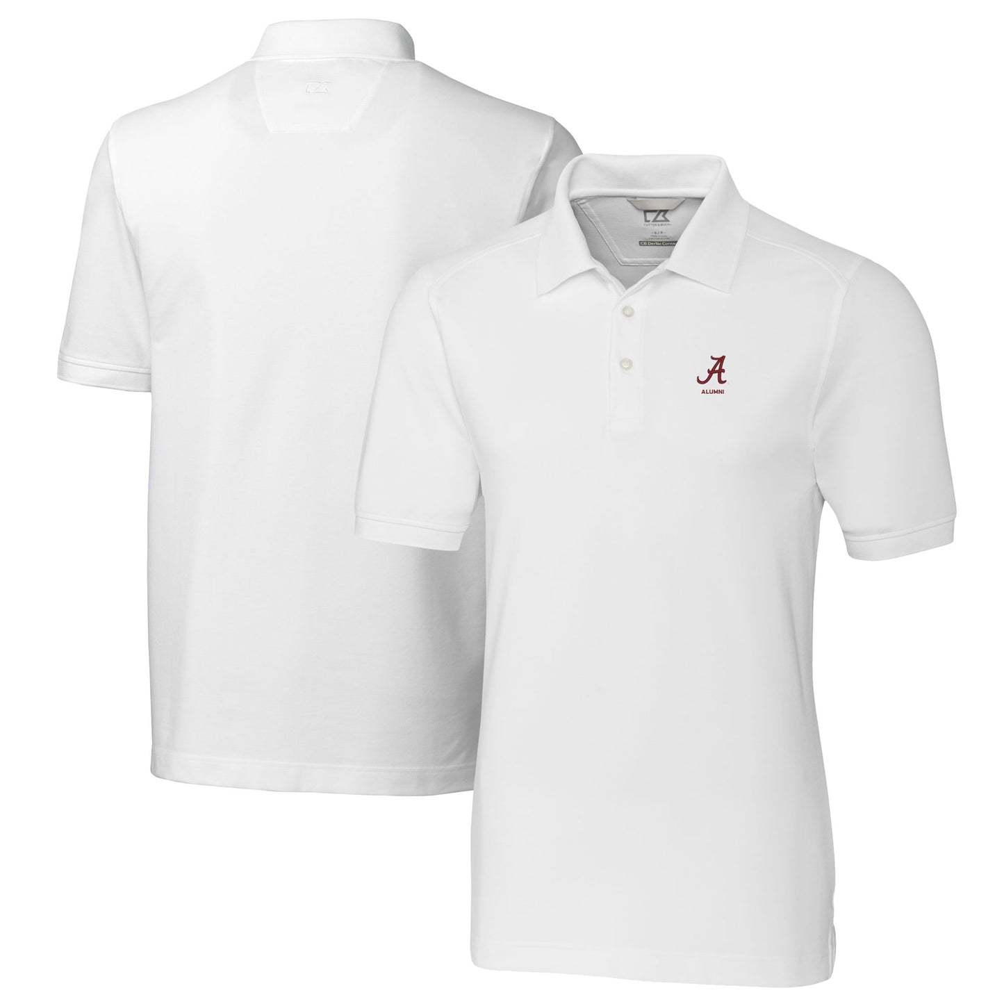 Men's Cutter & Buck  White Alabama Crimson Tide Alumni Logo Advantage Tri-Blend Pique Polo