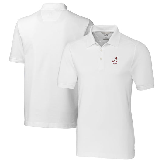 Men's Cutter & Buck  White Alabama Crimson Tide Alumni Logo Advantage Tri-Blend Pique Polo