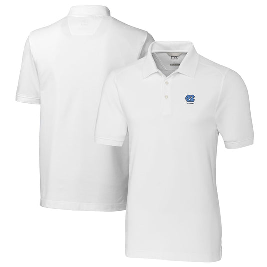 Men's Cutter & Buck  White North Carolina Tar Heels Alumni Logo Advantage Tri-Blend Pique Polo