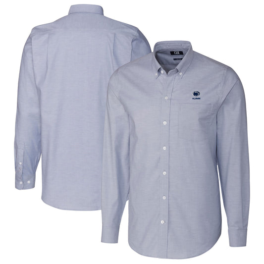 Men's Cutter & Buck  Light Blue Penn State Nittany Lions Alumni Logo Stretch Oxford Long Sleeve Button-Down Shirt