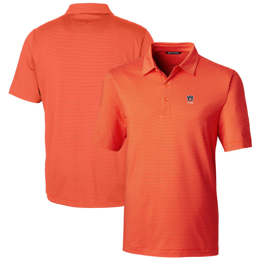 Men's Cutter & Buck  Orange Auburn Tigers Alumni Logo Forge Pencil Stripe Stretch DryTec Polo
