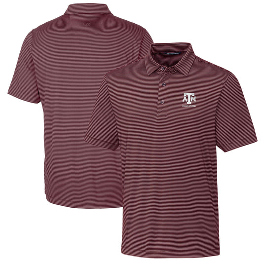 Men's Cutter & Buck  Maroon Texas A&M Aggies Alumni Logo Forge Pencil Stripe Stretch DryTec Polo