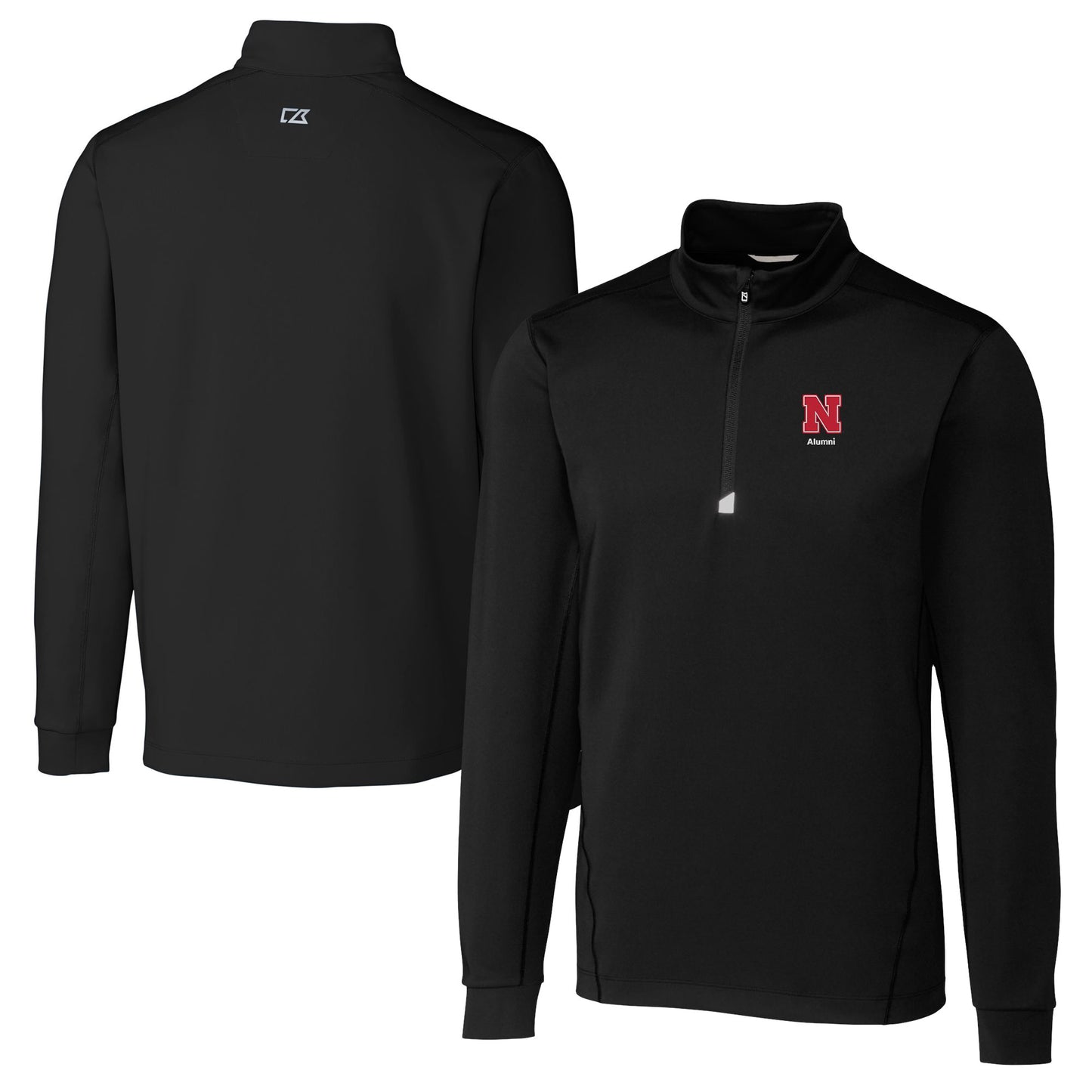 Men's Cutter & Buck  Black Nebraska Huskers Alumni Logo Traverse Stretch Quarter-Zip Pullover Top