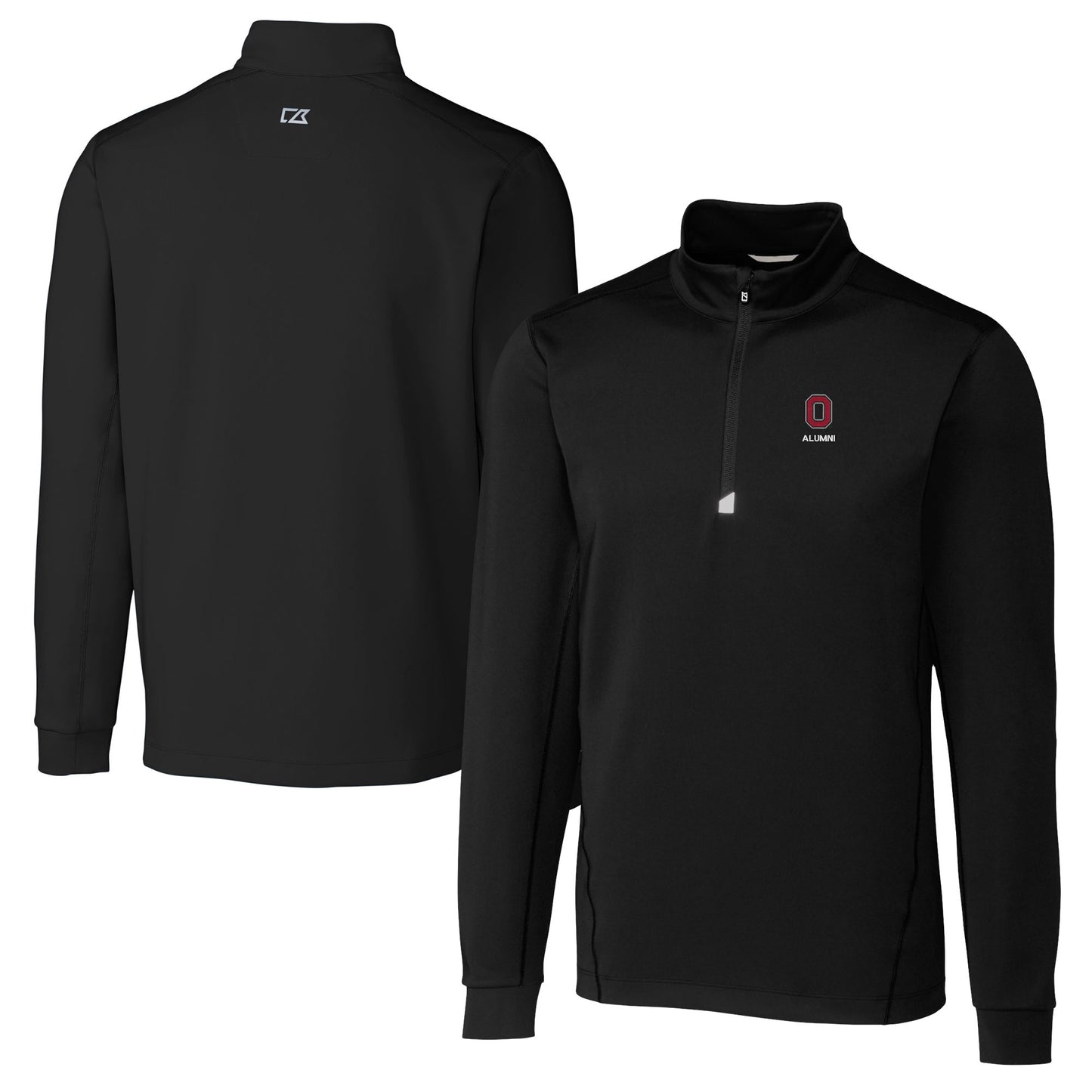 Men's Cutter & Buck  Black Ohio State Buckeyes Alumni Logo Traverse Stretch Quarter-Zip Pullover Top