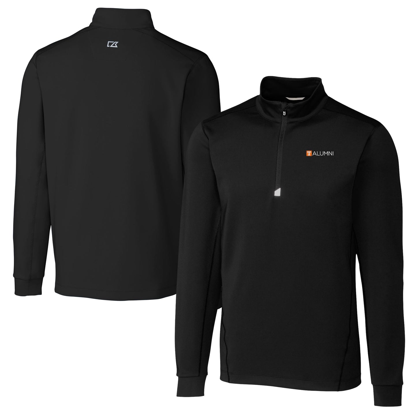 Men's Cutter & Buck  Black Tennessee Volunteers Alumni Logo Traverse Stretch Quarter-Zip Pullover Top
