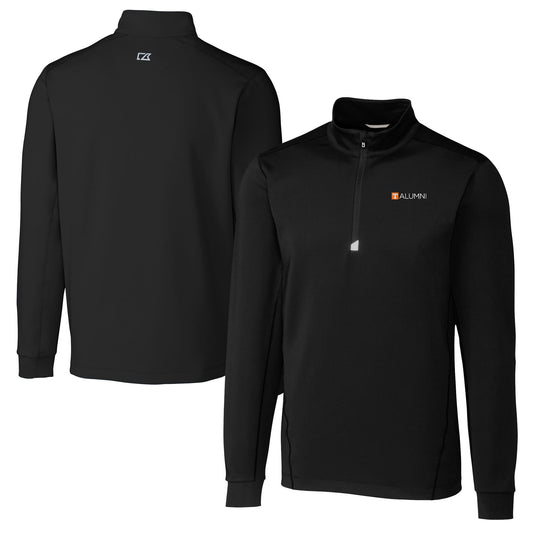 Men's Cutter & Buck  Black Tennessee Volunteers Alumni Logo Traverse Stretch Quarter-Zip Pullover Top