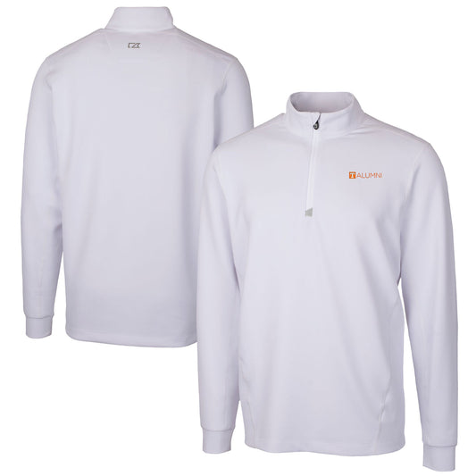 Men's Cutter & Buck  White Tennessee Volunteers Alumni Logo Traverse Stretch Quarter-Zip Pullover Top