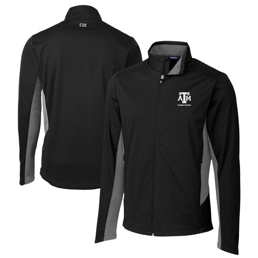 Men's Cutter & Buck  Black Texas A&M Aggies Alumni Logo Navigate Softshell Full-Zip Jacket
