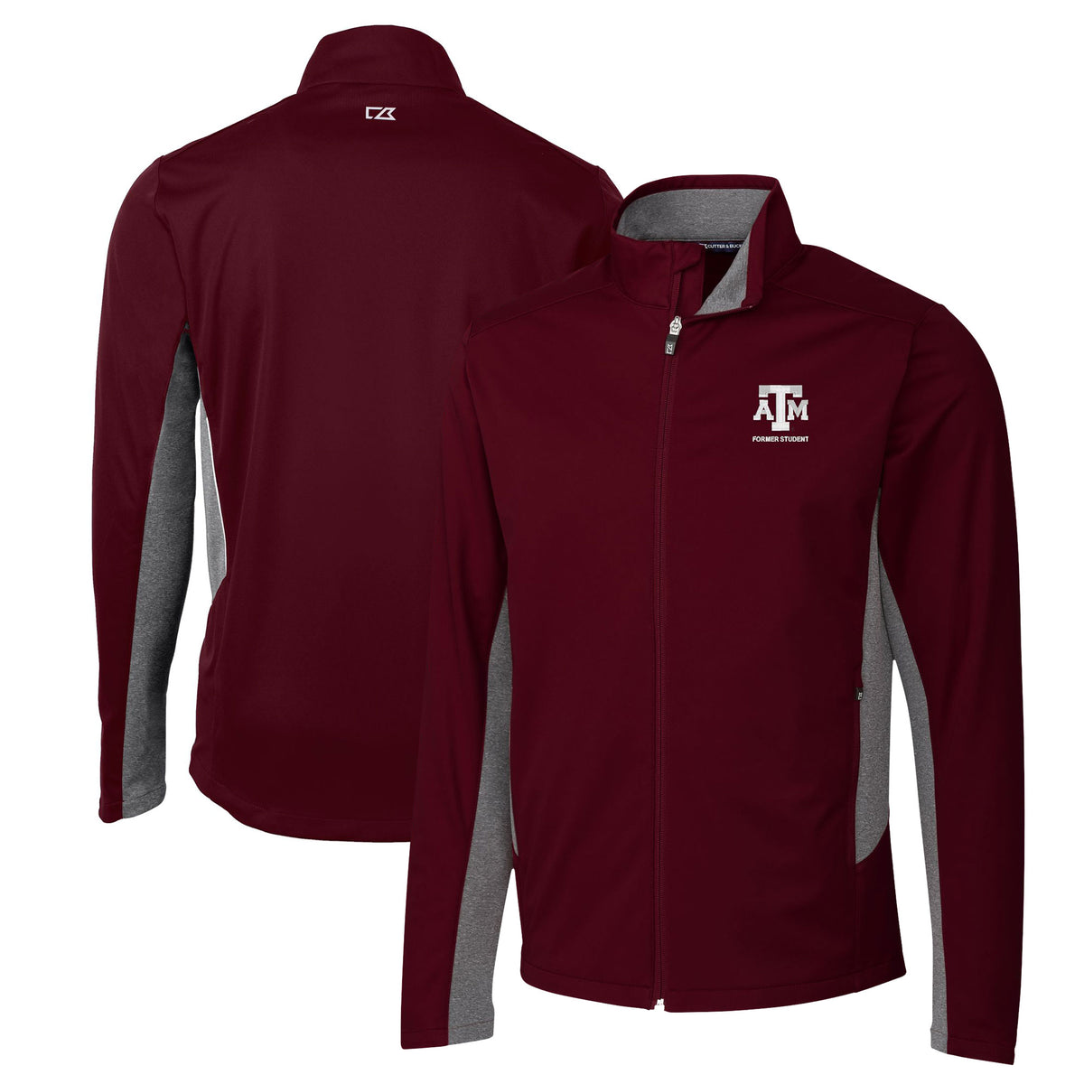 Men's Cutter & Buck  Maroon Texas A&M Aggies Alumni Logo Navigate Softshell Full-Zip Jacket