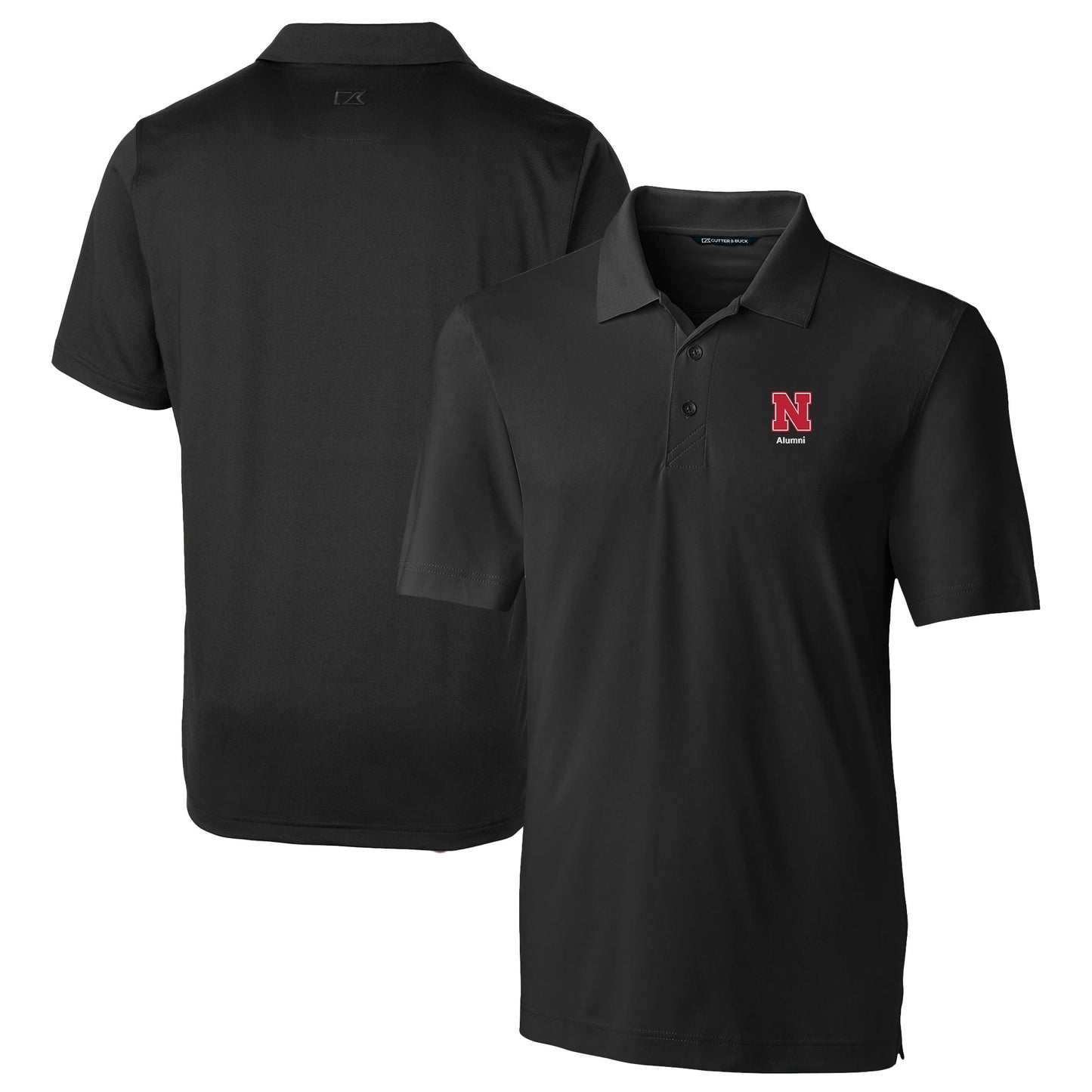 Men's Cutter & Buck  Black Nebraska Huskers Alumni Logo Forge Stretch DryTec Polo