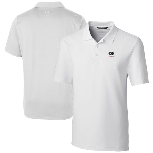 Men's Cutter & Buck  White Georgia Bulldogs Alumni Logo Forge Stretch DryTec Polo