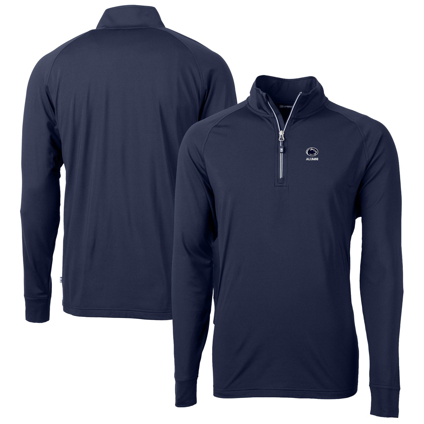 Men's Cutter & Buck  Navy Penn State Nittany Lions Alumni Logo Adapt Eco Knit Stretch Recycled Quarter-Zip Pullover Top