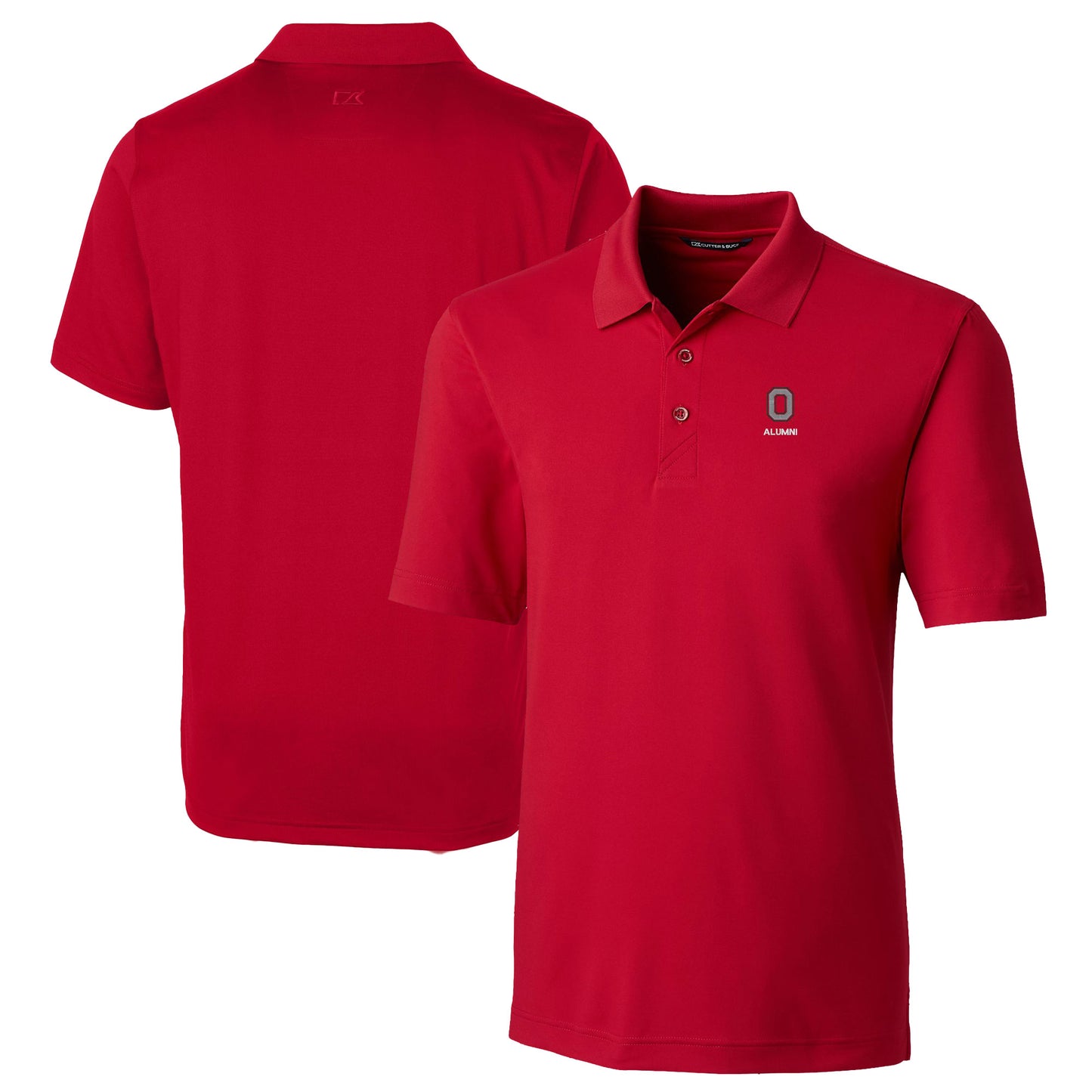 Men's Cutter & Buck  Scarlet Ohio State Buckeyes Alumni Logo Forge Stretch DryTec Polo
