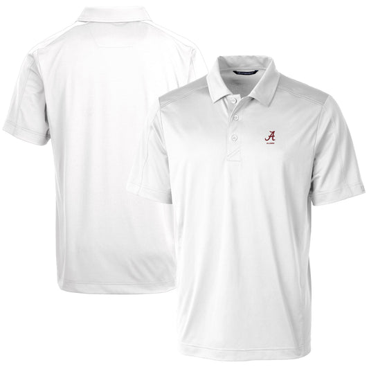 Men's Cutter & Buck  White Alabama Crimson Tide Alumni Logo Prospect Textured Stretch Polo