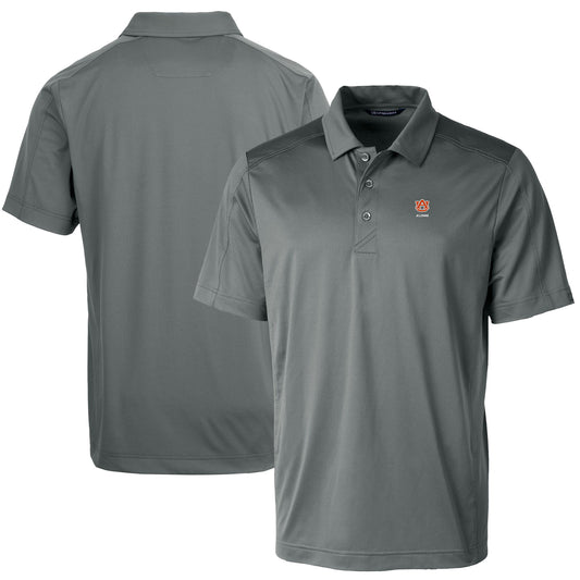 Men's Cutter & Buck  Gray Auburn Tigers Alumni Logo Prospect Textured Stretch Polo