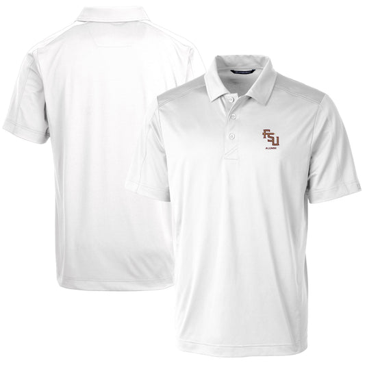 Men's Cutter & Buck  White Florida State Seminoles Alumni Logo Prospect Textured Stretch Polo