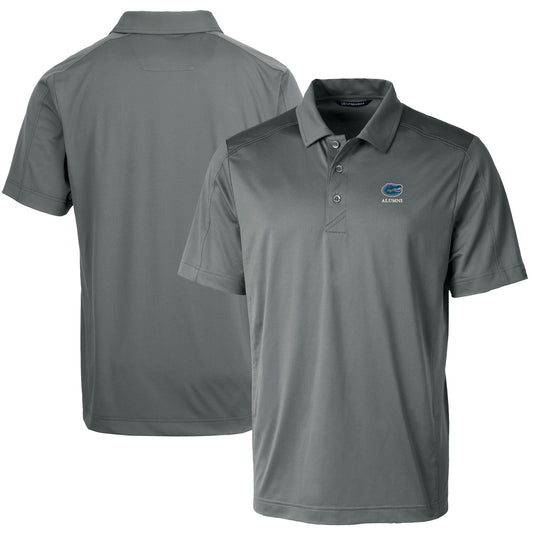 Men's Cutter & Buck  Gray Florida Gators Alumni Logo Prospect Textured Stretch Polo