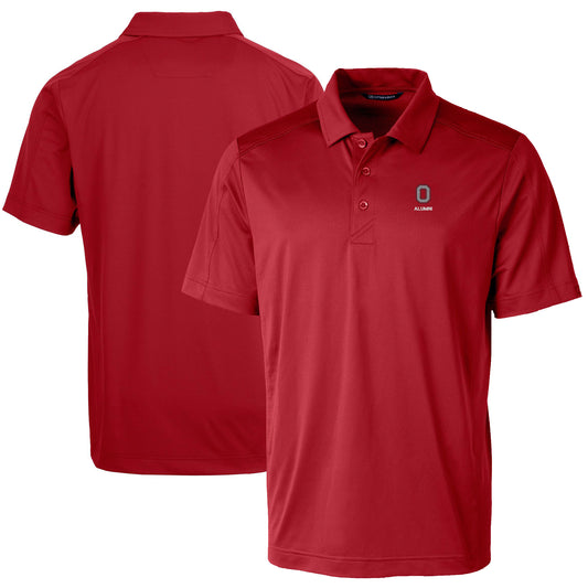 Men's Cutter & Buck  Scarlet Ohio State Buckeyes Alumni Logo Prospect Textured Stretch Polo