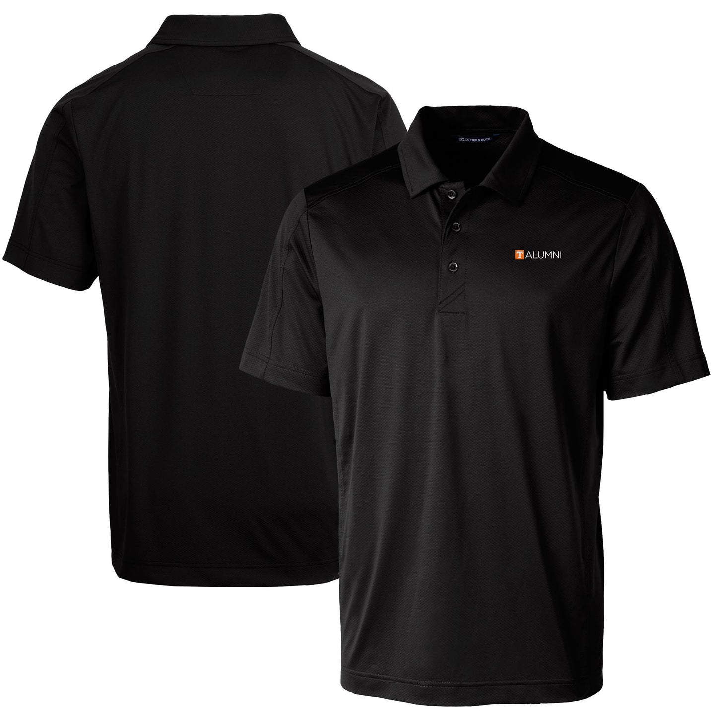 Men's Cutter & Buck  Black Tennessee Volunteers Alumni Logo Prospect Textured Stretch Polo