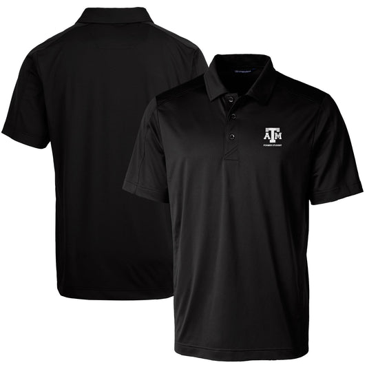 Men's Cutter & Buck  Black Texas A&M Aggies Alumni Logo Prospect Textured Stretch Polo