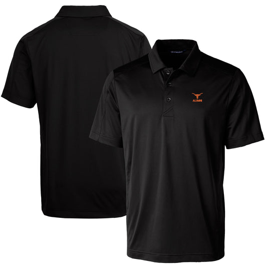 Men's Cutter & Buck  Black Texas Longhorns Alumni Logo Prospect Textured Stretch Polo