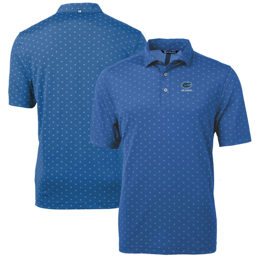 Men's Cutter & Buck  Royal Florida Gators Alumni Logo Virtue Eco Pique Tile Print Recycled Polo