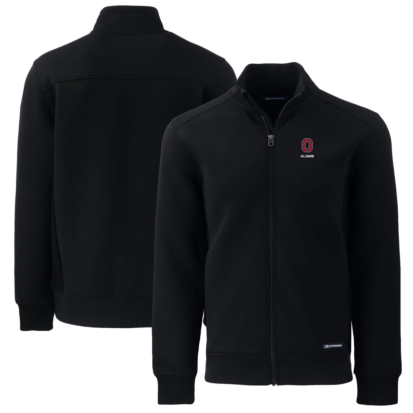 Men's Cutter & Buck  Black Ohio State Buckeyes Alumni Logo Roam Eco Recycled Full-Zip Jacket