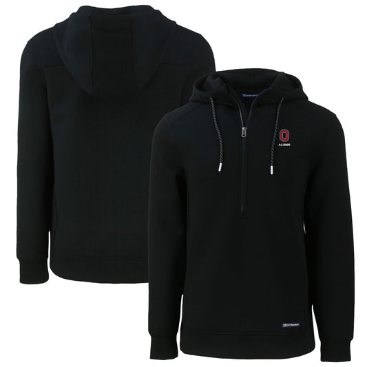 Men's Cutter & Buck  Black Ohio State Buckeyes Alumni Logo Roam Eco Recycled Half-Zip Pullover Hoodie