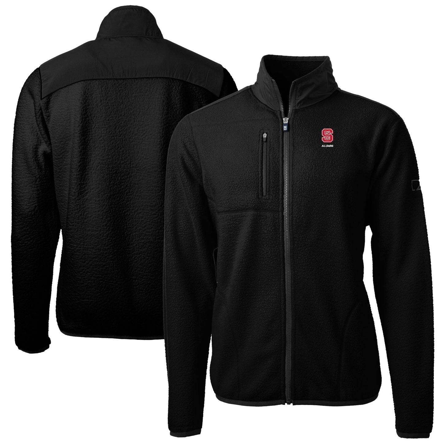 Men's Cutter & Buck  Black NC State Wolfpack Alumni Logo Cascade Eco Sherpa Fleece Full-Zip Jacket