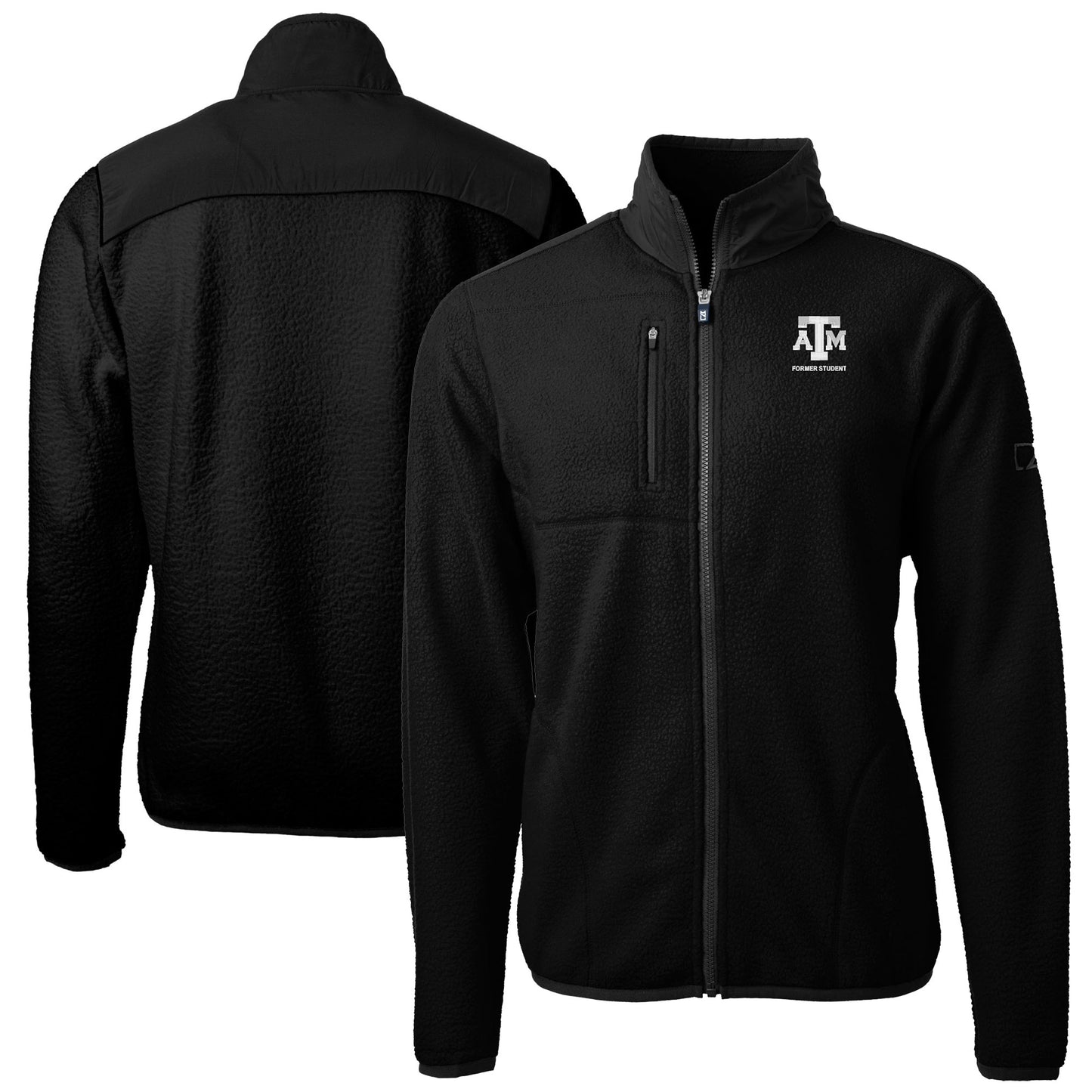 Men's Cutter & Buck  Black Texas A&M Aggies Alumni Logo Cascade Eco Sherpa Fleece Full-Zip Jacket