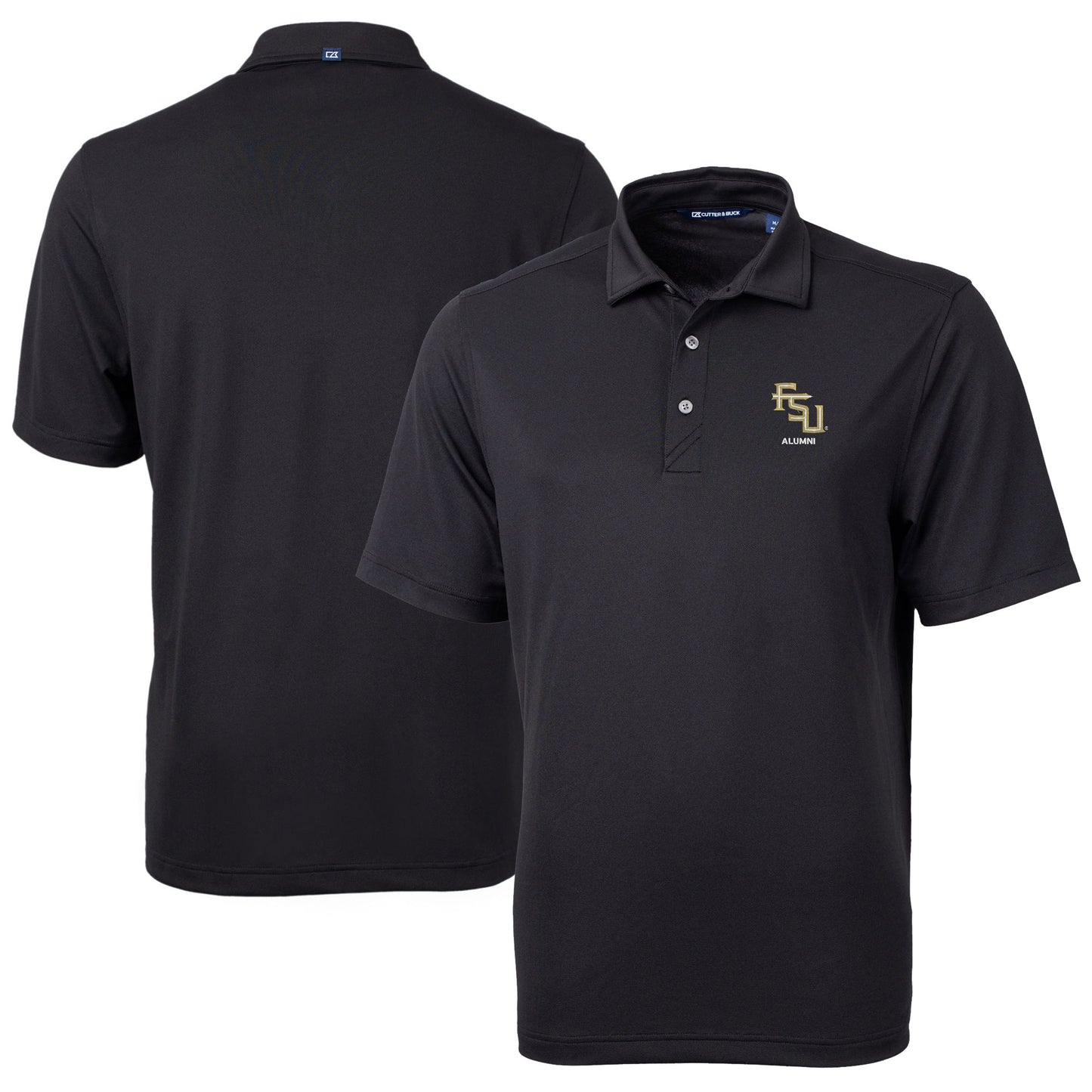 Men's Cutter & Buck  Black Florida State Seminoles Alumni Logo Virtue Eco Pique Recycled Polo