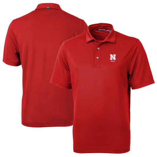 Men's Cutter & Buck  Scarlet Nebraska Huskers Alumni Logo Virtue Eco Pique Recycled Polo