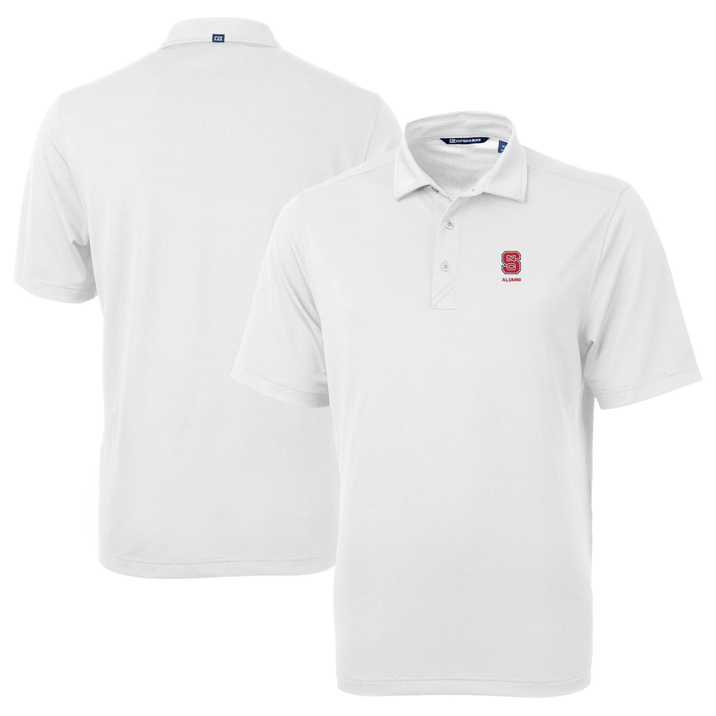 Men's Cutter & Buck  White NC State Wolfpack Alumni Logo Virtue Eco Pique Recycled Polo