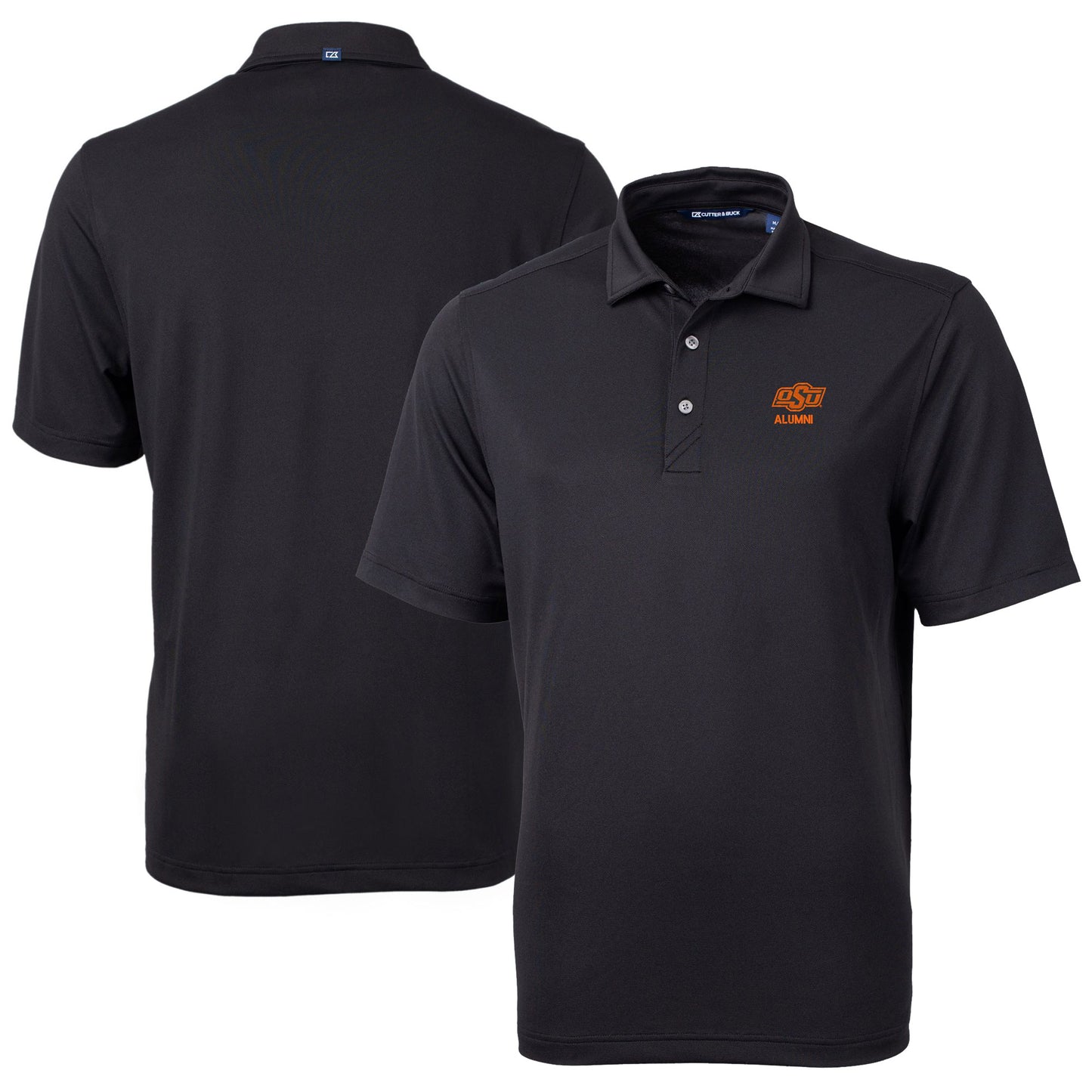 Men's Cutter & Buck  Black Oklahoma State Cowboys Alumni Logo Virtue Eco Pique Recycled Polo