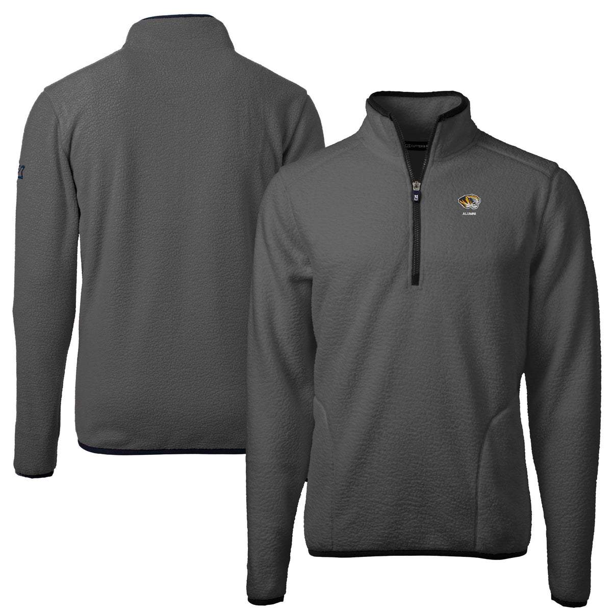 Men's Cutter & Buck  Gray Missouri Tigers  Cascade Eco Sherpa Fleece Quarter-Zip Pullover Jacket