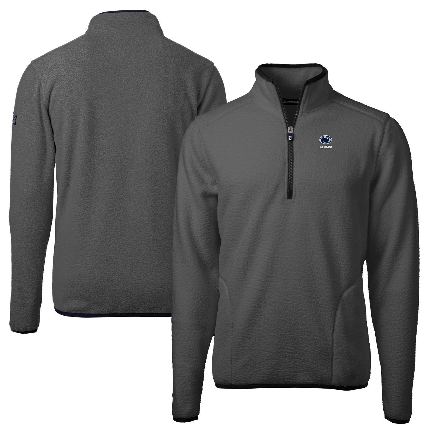 Men's Cutter & Buck  Gray Penn State Nittany Lions Alumni Logo Cascade Eco Sherpa Fleece Quarter-Zip Pullover Jacket