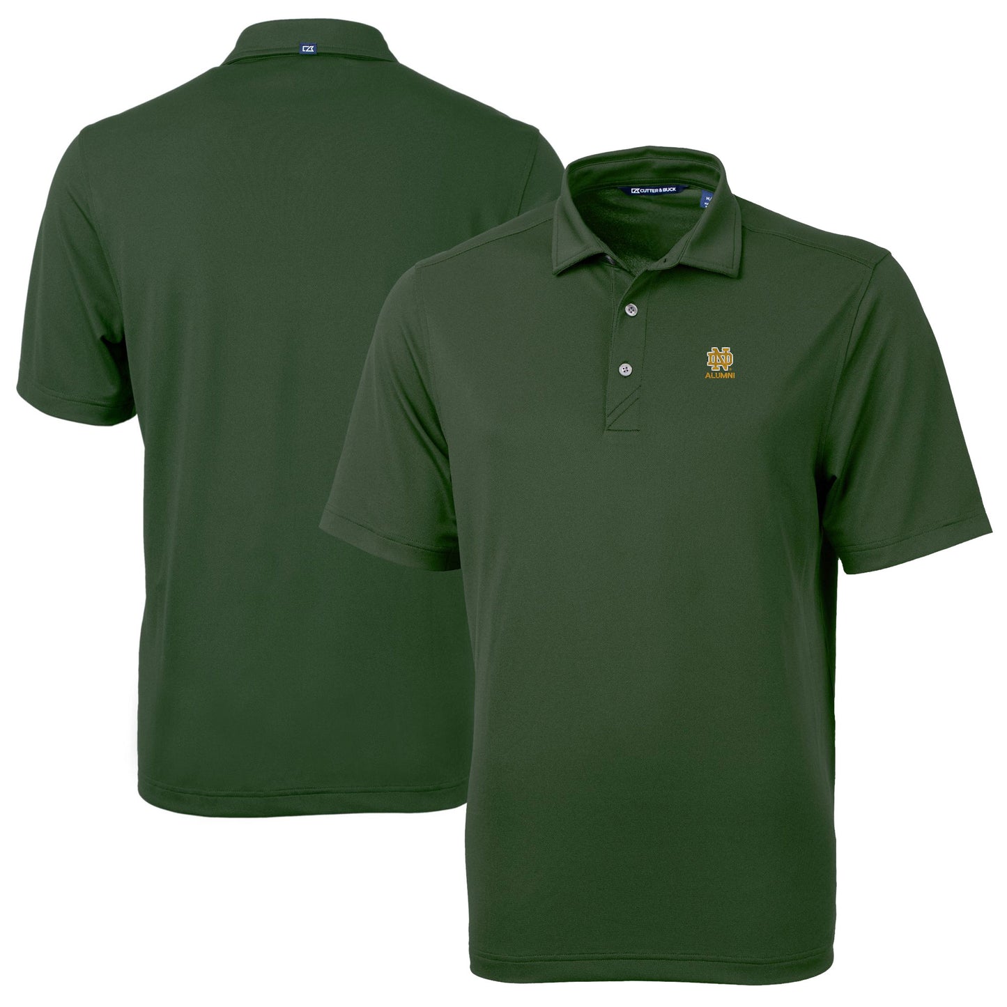 Men's Cutter & Buck  Green Notre Dame Fighting Irish Alumni Logo Virtue Eco Pique Recycled Polo