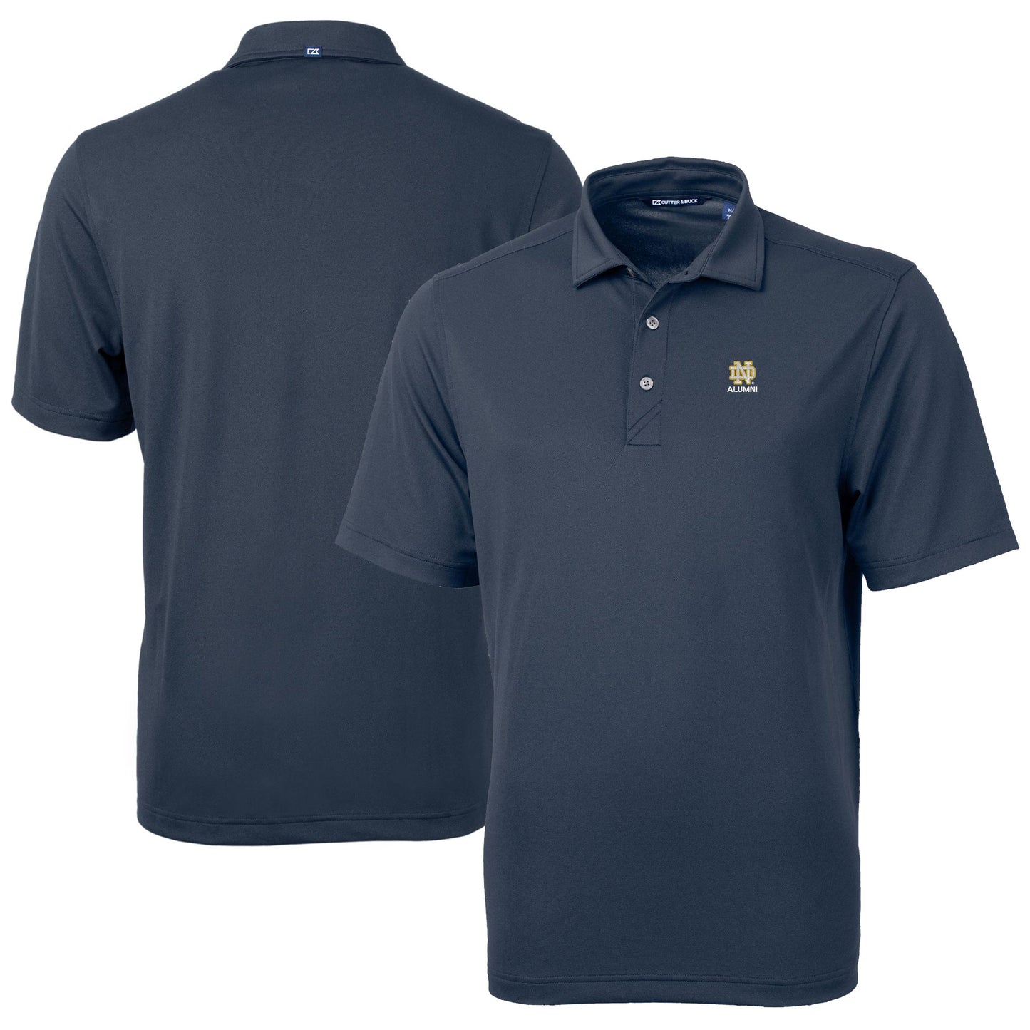 Men's Cutter & Buck  Navy Notre Dame Fighting Irish Alumni Logo Virtue Eco Pique Recycled Polo